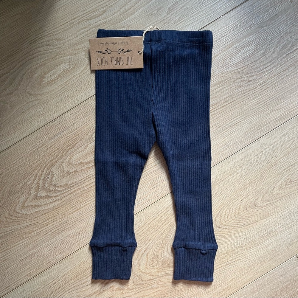 The Simple Folk NWT Baby Ribbed Indigo Blue Leggings - Picture 6 of 8